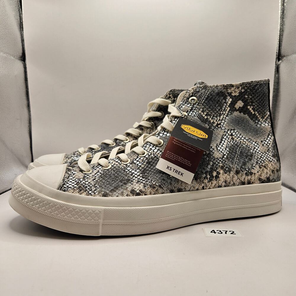 CONVERSE MEN'S 16 FIRST STRING CHUCK TAYLOR SNAKESKIN SNOW WHITE BLACK A18412C